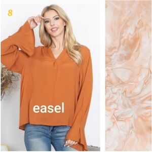 NWT EASEL Rust Bell Sleeve Blouse,  size small